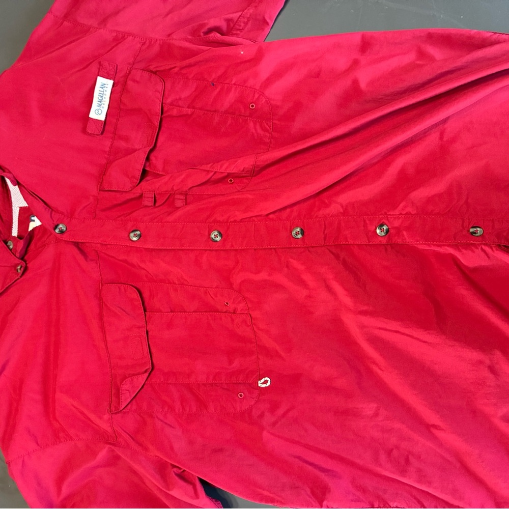 Magellan Outdoors Men's Bright Red Casual Shirt